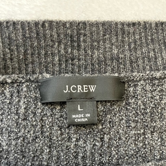 J.Crew Waffle Crewneck Sweater Supersoft Yarn Dark Gray AU299 Size L - Picture 7 of 11